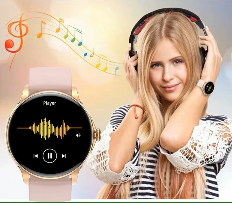 Smartwatch për femra Rubicon, rozë gold