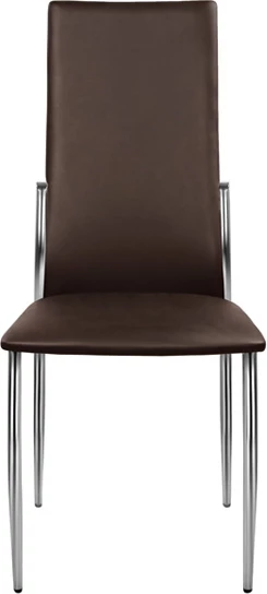 Karrige ngrënie Kim FH0080.05, ngjyrë kafe PU me kornizë metalike 45X55X99 cm, set prej 4 copë