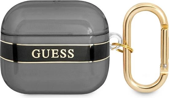Mbështjellës Guess për AirPods 3, Strap Collection, i zi