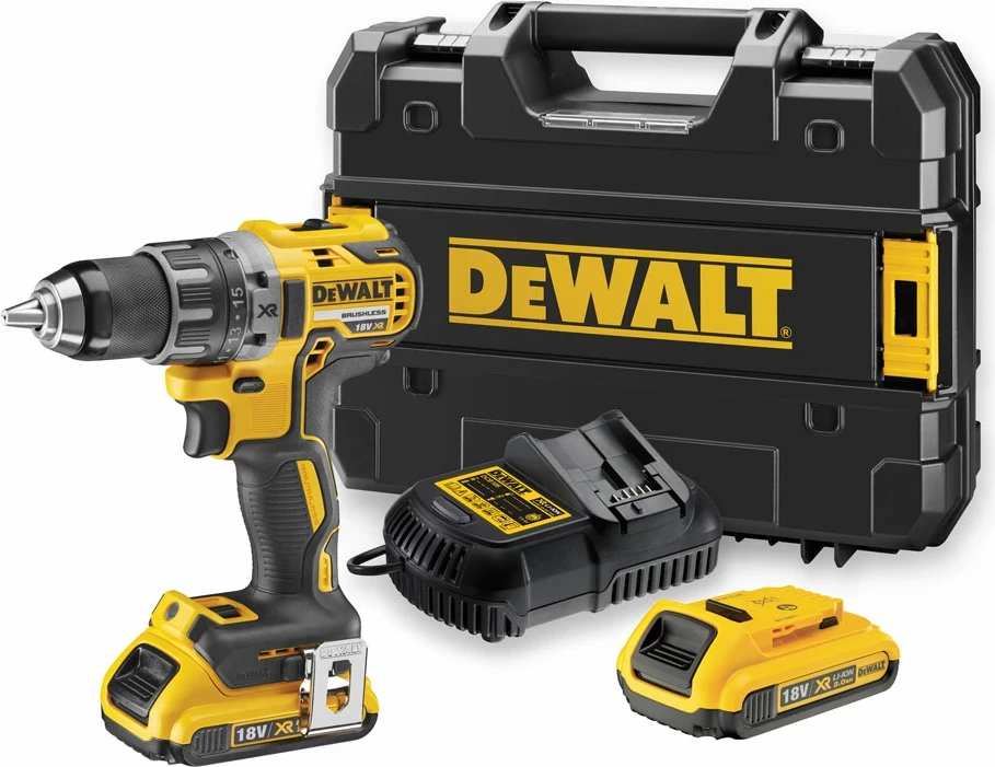 Trapan/vidhosës me bateri DeWalt DCD791D2 18V 2.0Ah Brushless, set 2 bateri + karikues + kuti TSTAK