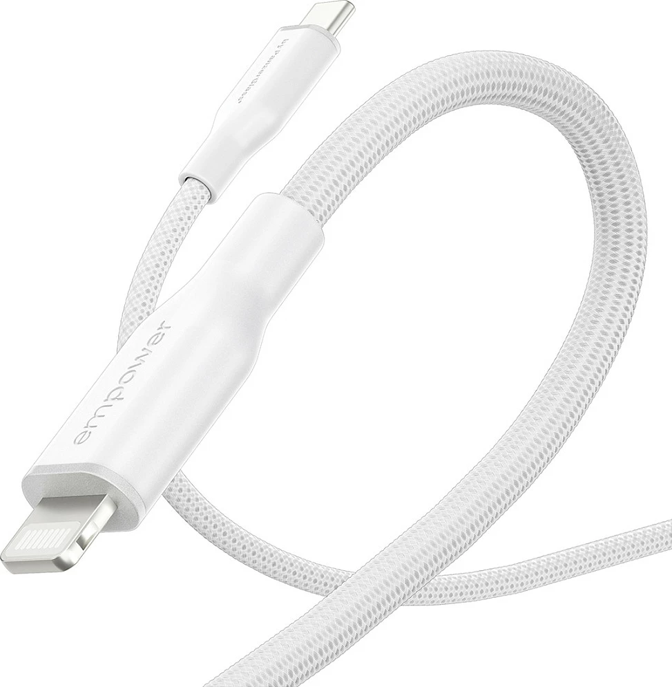 Kabllo PanzerGlass empower Racing USB-C në Lightning, 1.2 m, 60W Fast Charge, e bardhë