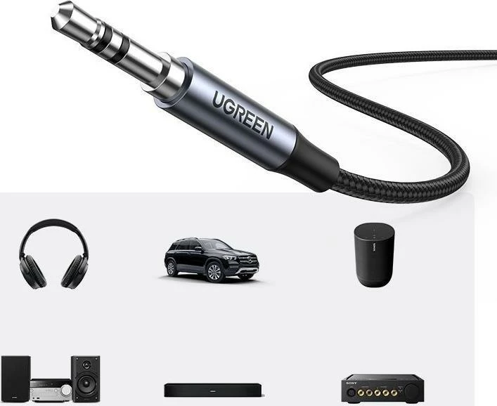 Kabllo audio USB-C në 3.5mm mini jack Ugreen CM450 (UGR1190BLK) 1m, e zezë, 1 copë