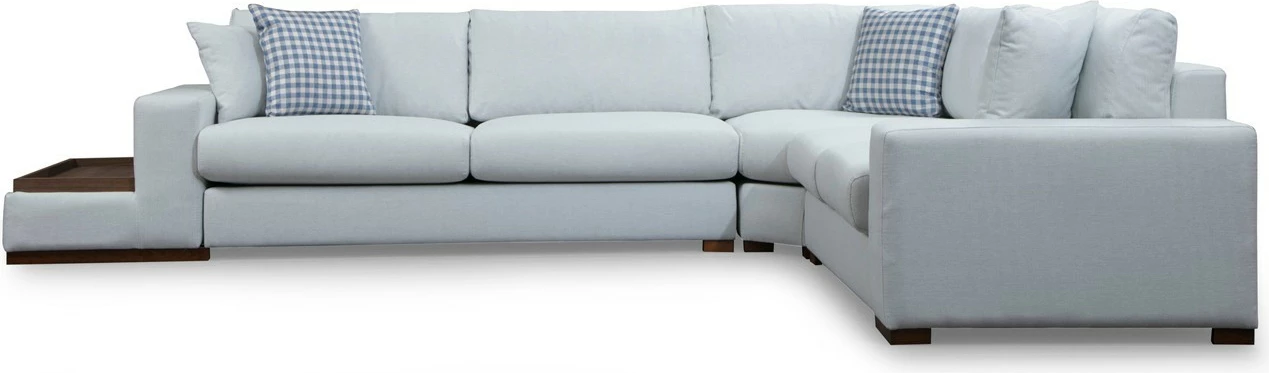 Këndare Atelier del Sofa, Loop 23, ngjyrë bezhë, këmbë druri arre, 282x363x95x85cm, 4 jastëkë