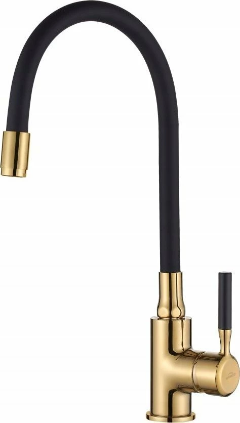 Rubinet kuzhine Sourcing KITCHEN MIXER GLAMOUR FLEXBLACK/GOLD, një-lever, 351 mm, montim mbi banak, me set ujitjeje 20 m, zi/ari