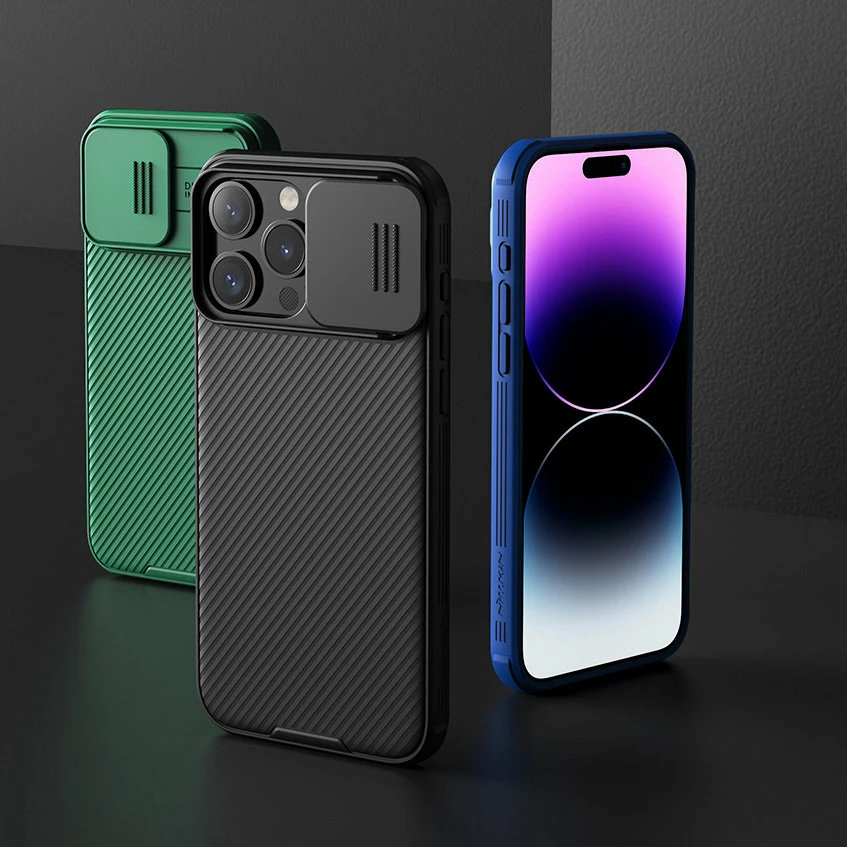 Mbështjellës Nillkin CamShield Pro Magnetic për iPhone 15 Pro, me kapak kamere, Gjelbër