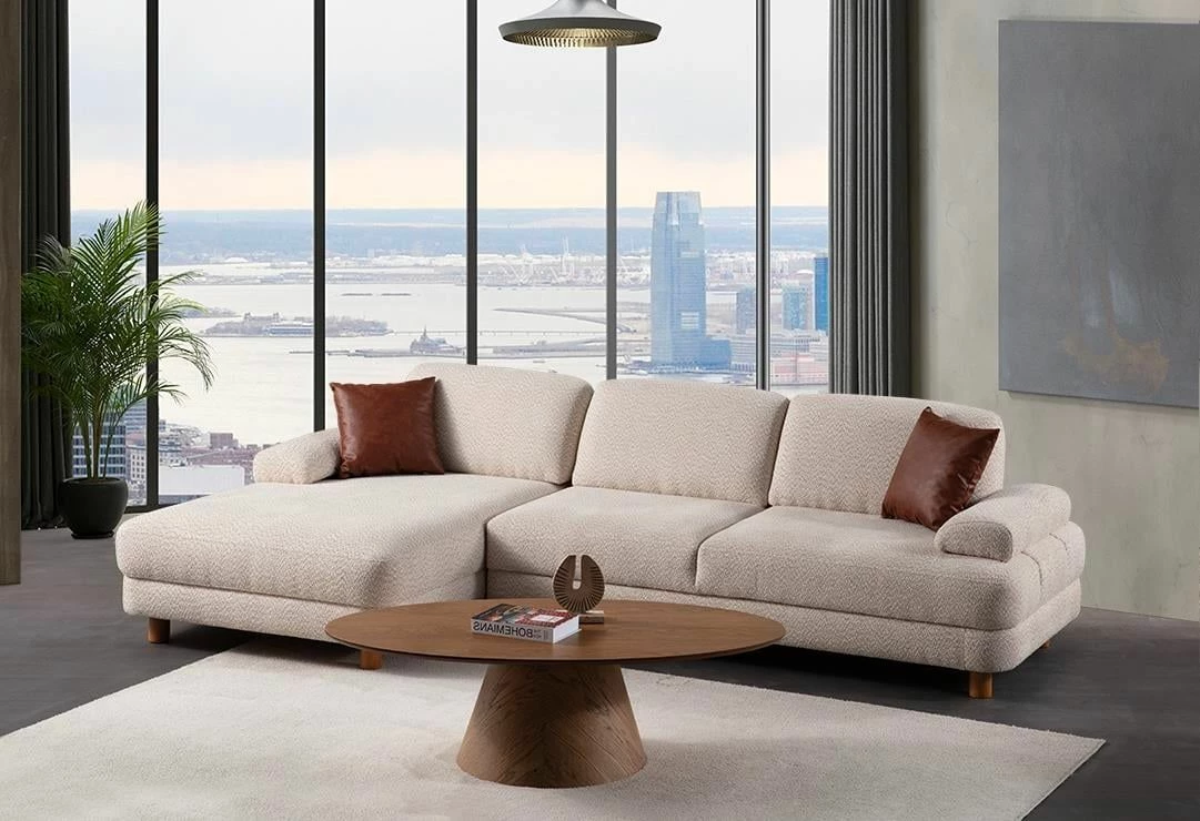 Kënd-sofë krevate Atelier del Sofa, kënd i majtë, ngjyrë krem