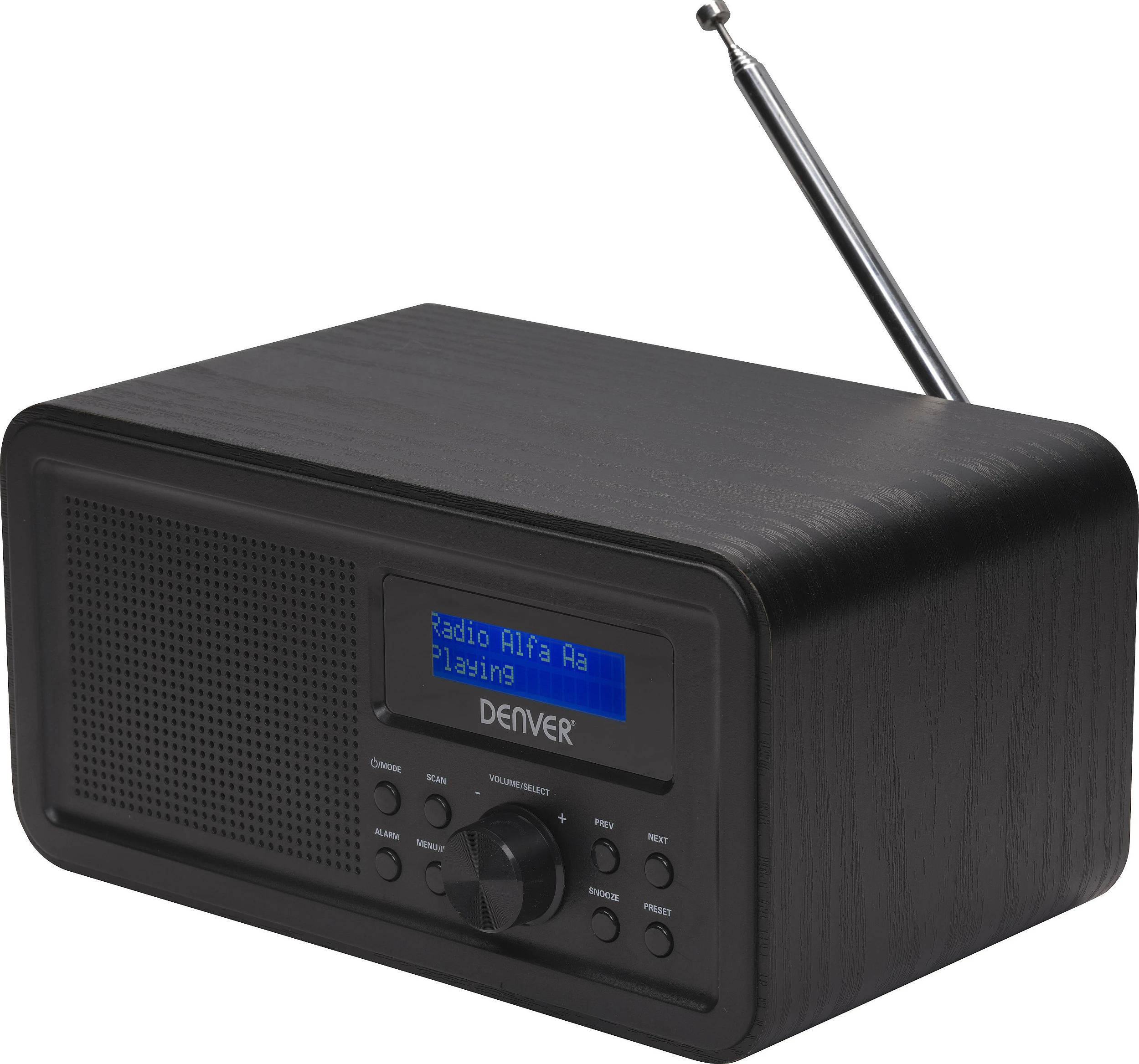 Radio Denver DAB-30, DAB+ / FM, alarm, Line-in, e zezë