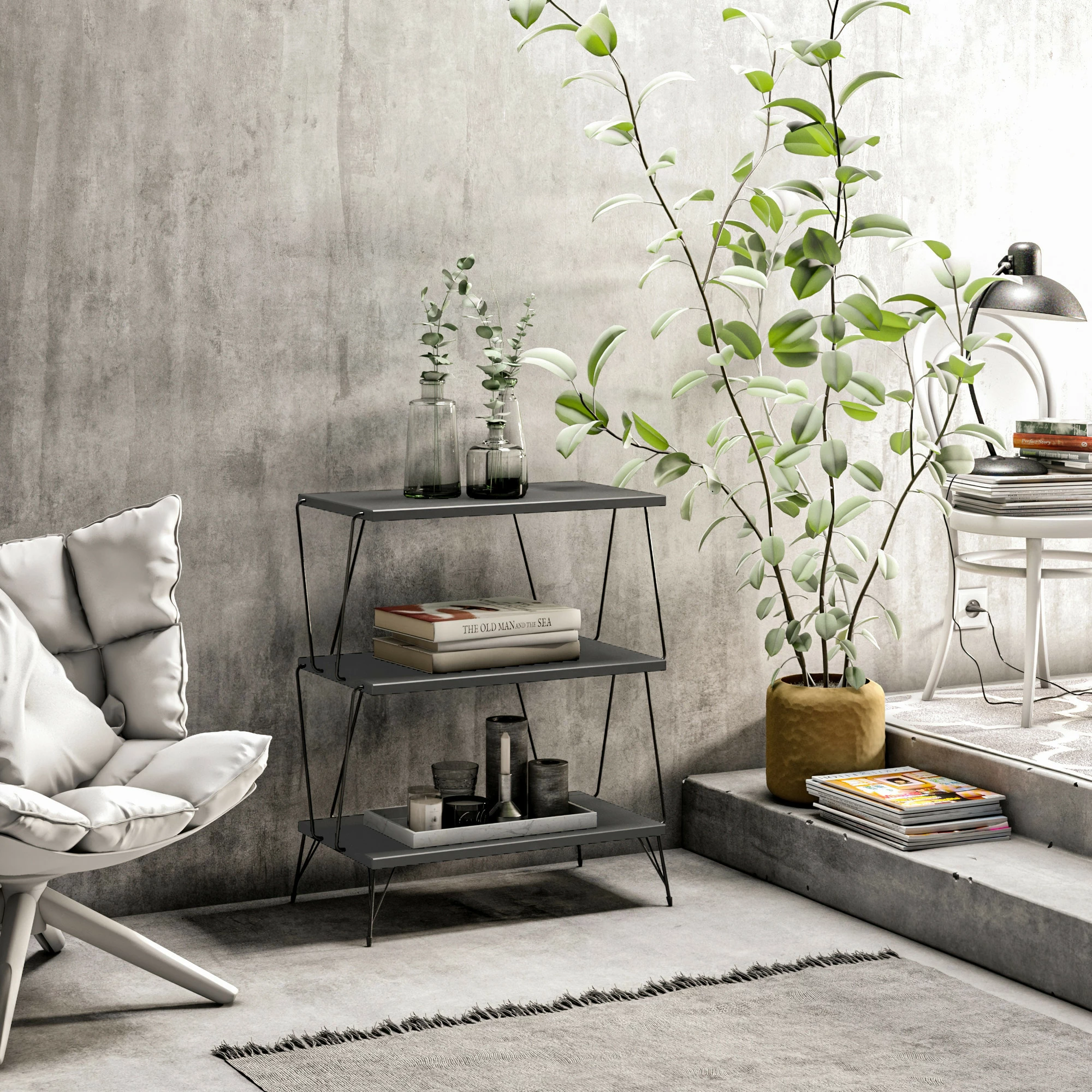 Tavolinë anësore Hanah Home, Lazandos, antracit