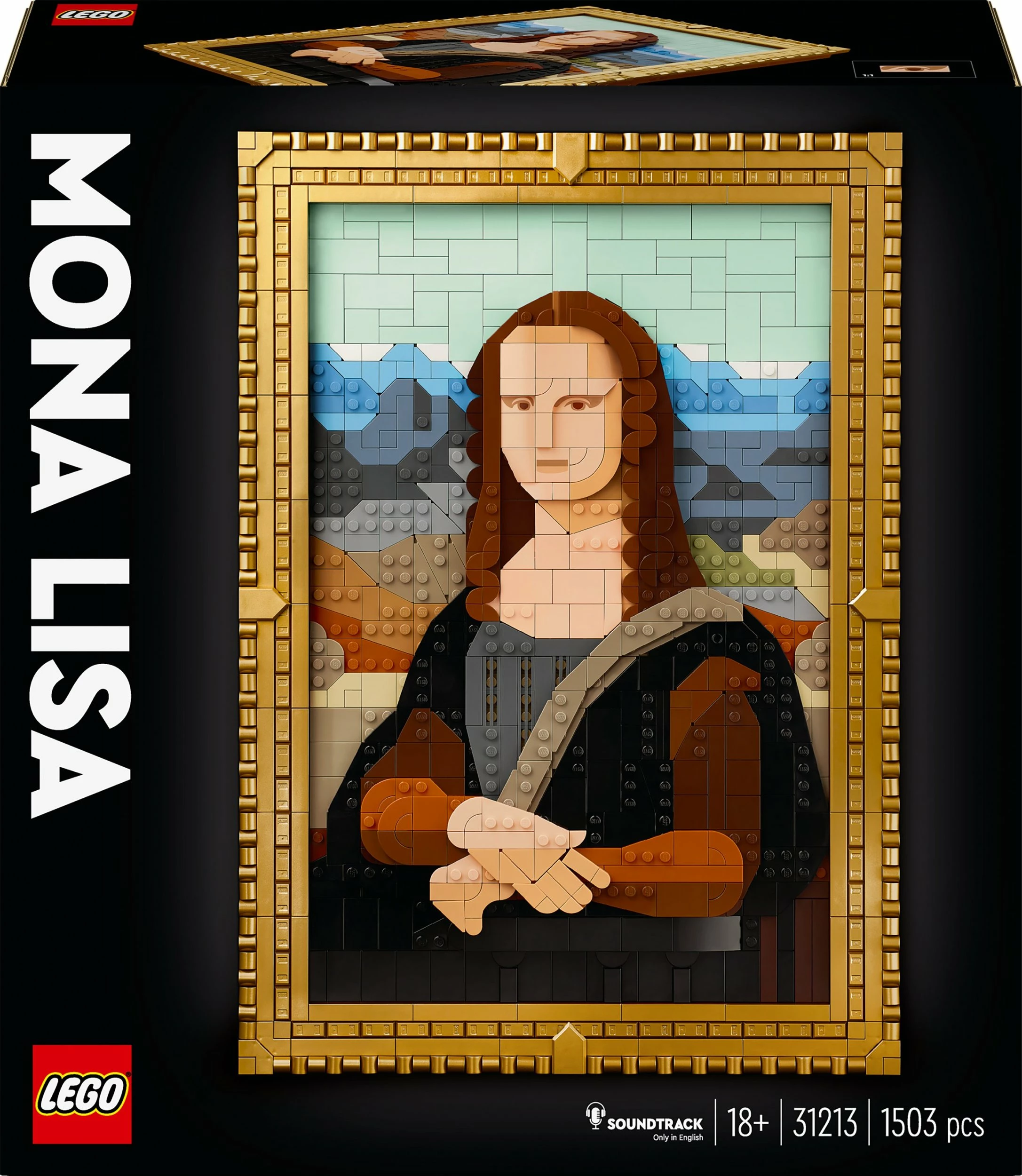 Set LEGO Art Mona Lisa 31213, 1503 pjesë, kornizë e artë