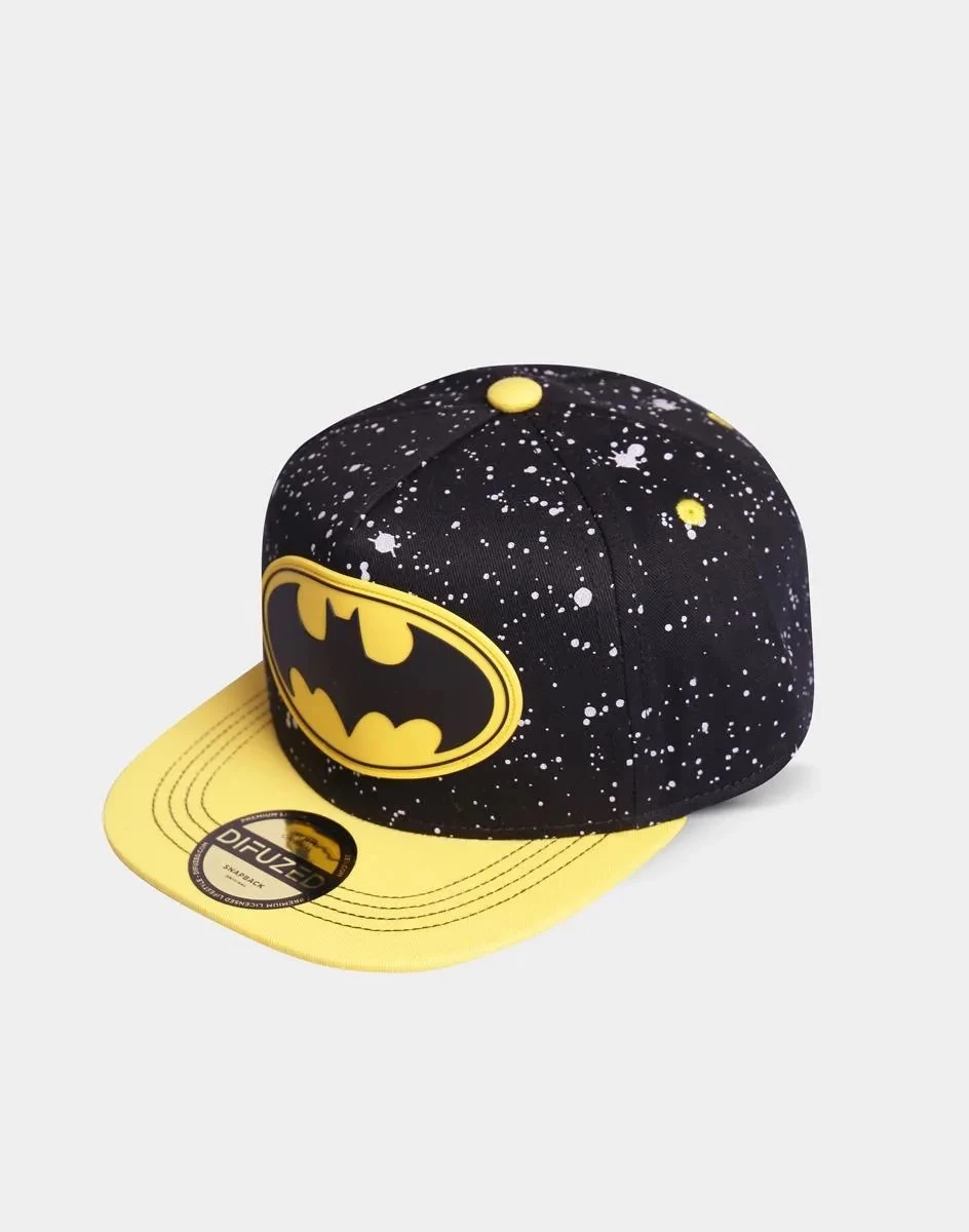 Kapele snapback për fëmijë Difuzed Warner Batman, e rregullueshme, me patch gome, zezë/verdhe