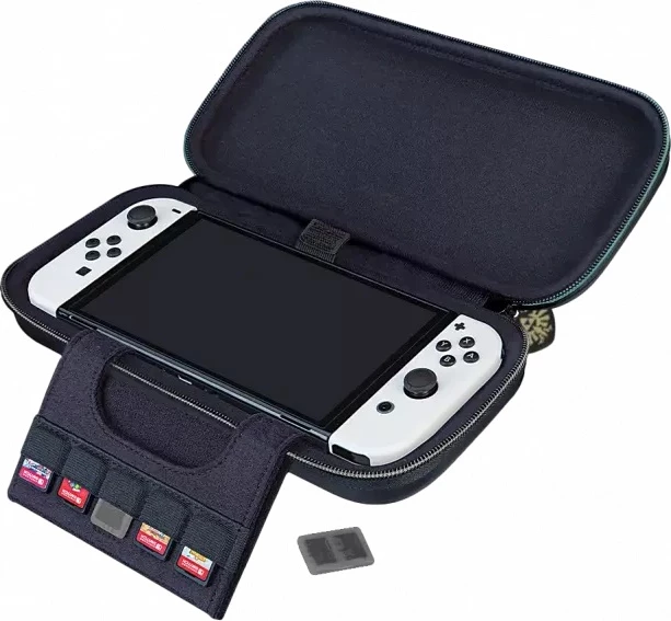 Çantë udhëtimi Nacon Zelda Tears of the Kingdom Deluxe për Nintendo Switch/Lite/OLED, blu