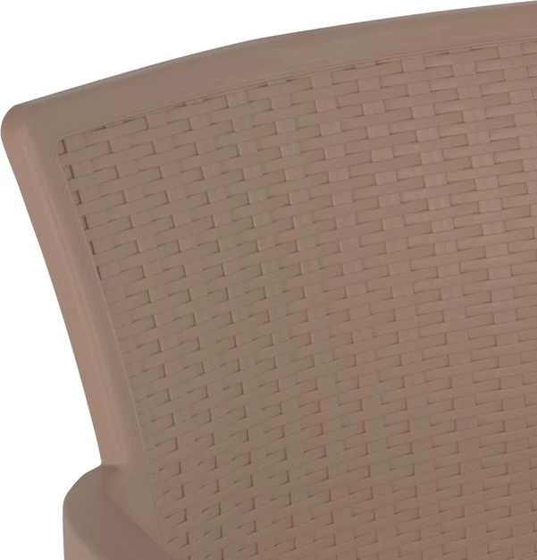 Karrige me krahë, polipropilenë, këmbë alumini, FH5591.02, ngjyrë kapuçino, 60x60x82 cm