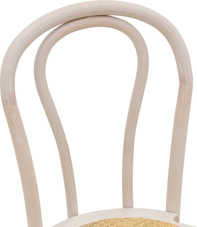 Karrige stackable Vienna Azhel, dru ahu ngjyrë e bardhë, ulëse ratan natyral, 41x50x89cm