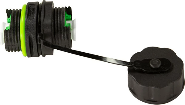Konektor fibër optike LogiLink Duplex LC për ambient të jashtëm, me cable gland dhe kapak pluhuri, i zi
