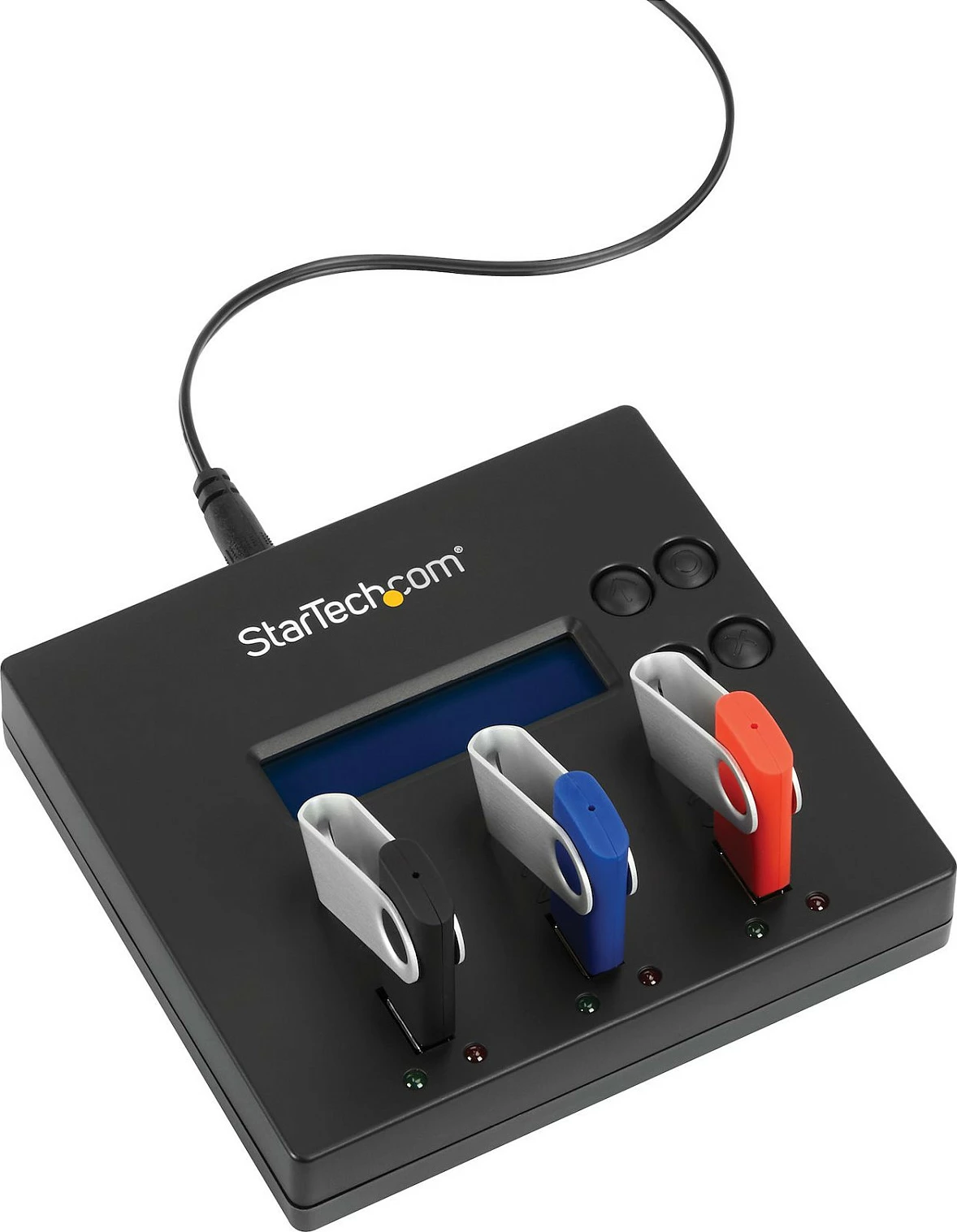 Duplikator USB StarTech 1:2, USB 2.0, me ekran LCD, Copy/Erase, blu