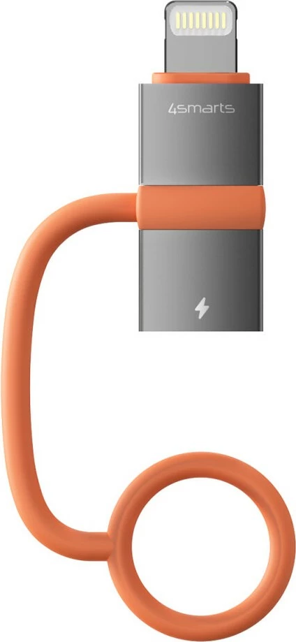 Adapter USB-C në Lightning 4smarts, set 2 copë, PD 27W, gri/portokalli