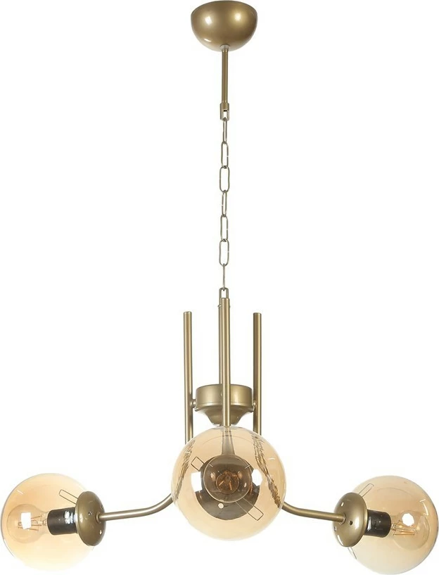 Llambë tavani Opviq Nevada, 3 llampa, ngjyrë qelqi bal dhe ar