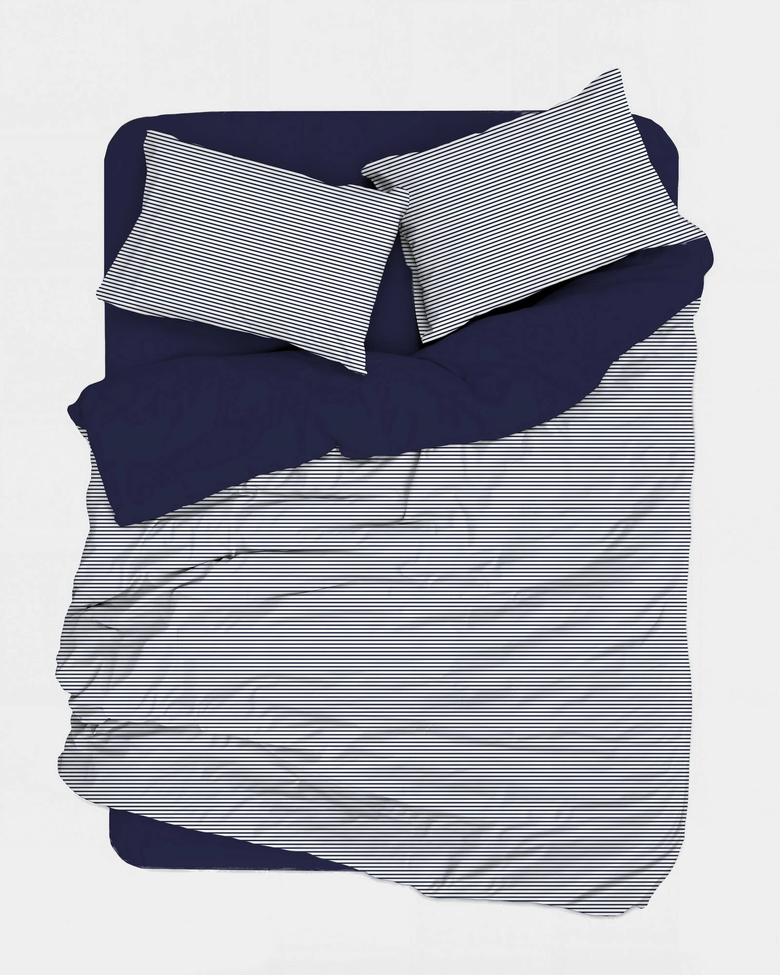 Set mbulesë për jorgan dopio Ranforce, ngjyrë kaltër e errët, L'Essentiel Linge de Maison, Nifty Kombin