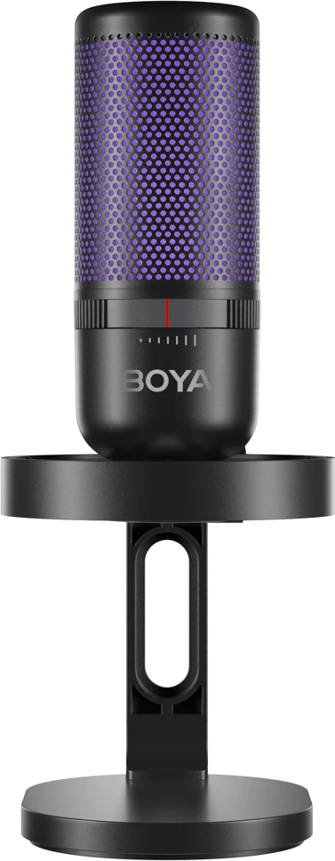 Mikrofon BOYA K3 me kabllo USB-C, 48 kHz/16-bit, superkardioid, RGB, me stativ tavoline & pop filter, i zi