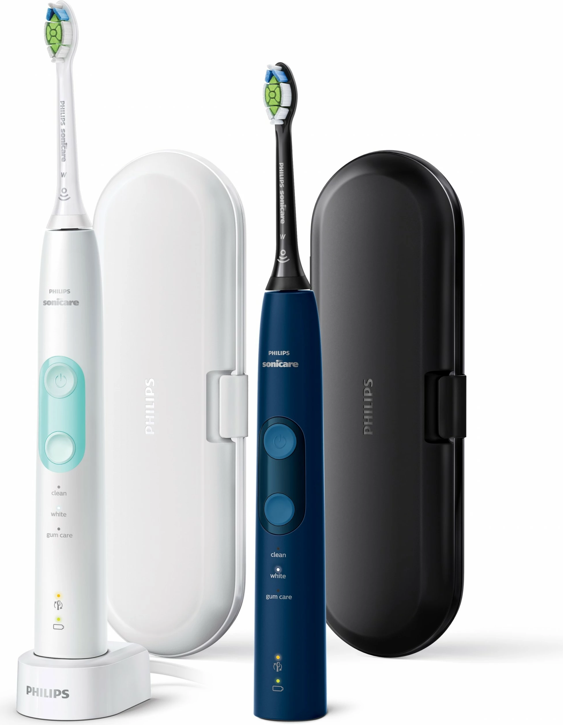 Furçë dhëmbësh elektrike Philips Sonicare ProtectiveClean 5100 HX6851/34, 2 copë, 62000 lëvizje/min, mente/bardhë