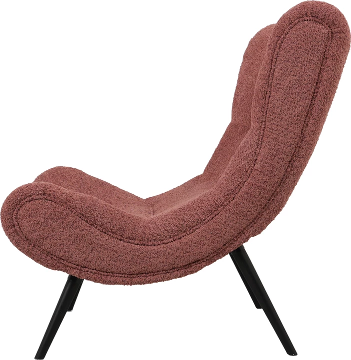 Karrige boucle me tabure, ngjyrë mollë e kalbur, 97x80x100cm