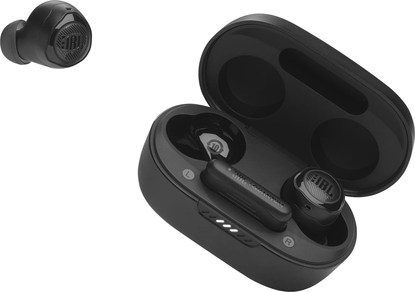 Kufje JBL Quantum TWS Air, TWS wireless me dongle 2.4 GHz + Bluetooth, 8+16 orë bateri, të zeza