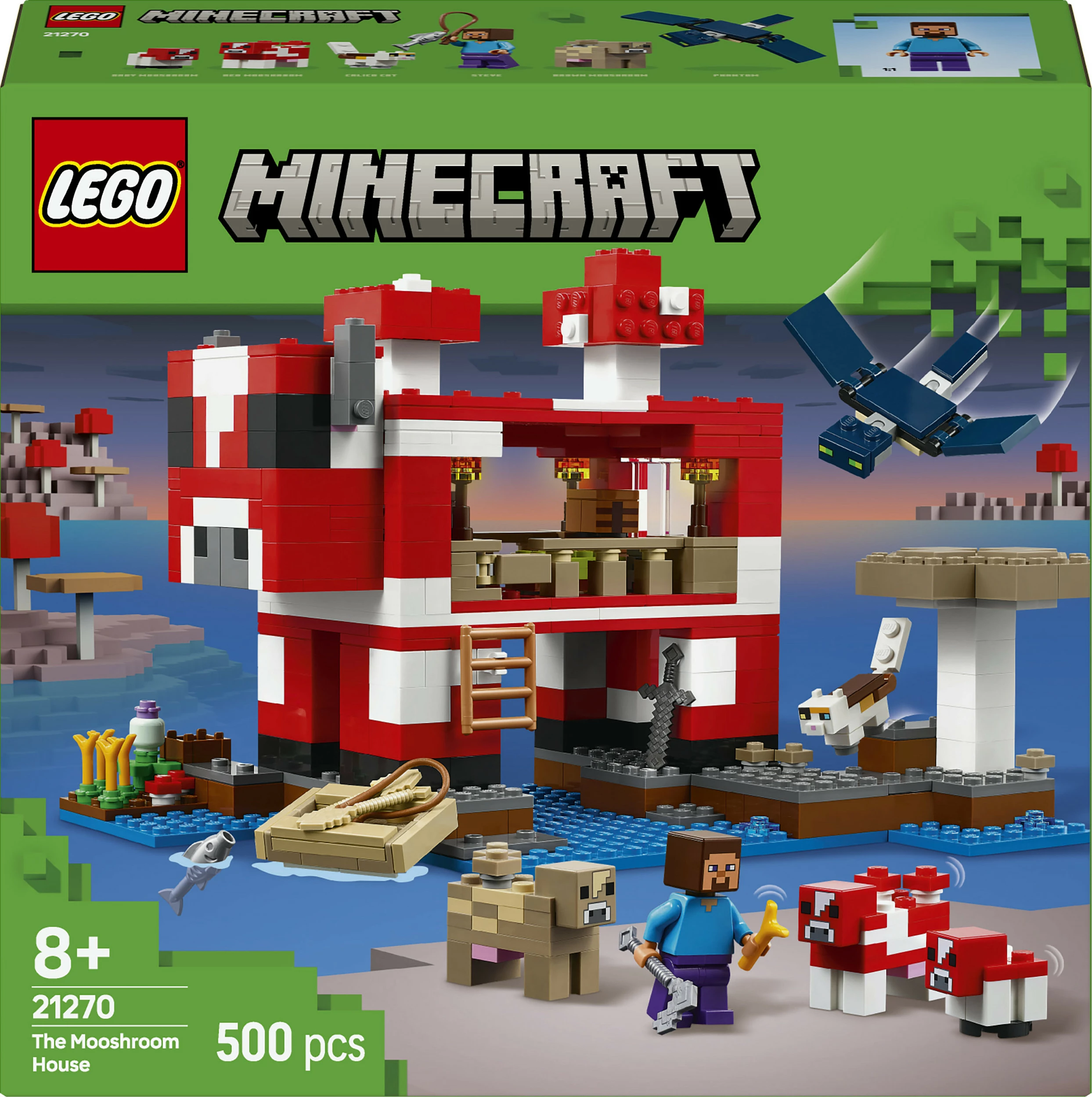 Set ndërtimi LEGO Minecraft 21270 Das Pilzkuh-Haus 500 pjesë multikolor