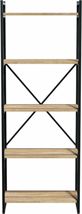 Raft librash Baker, ngjyrë arre e zezë, 66x34x180cm