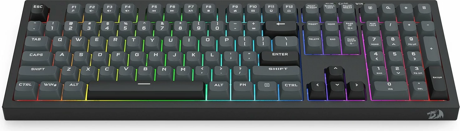 Tastierë gaming Redragon K518 Crux, full-size 108 taste, RGB, USB me kabllo 1.5 m, US layout, e zezë