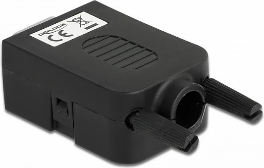 Adapter VGA DeLOCK 66258, 15-pin në bllok terminali 10-pin, AWG 26/18, i zi