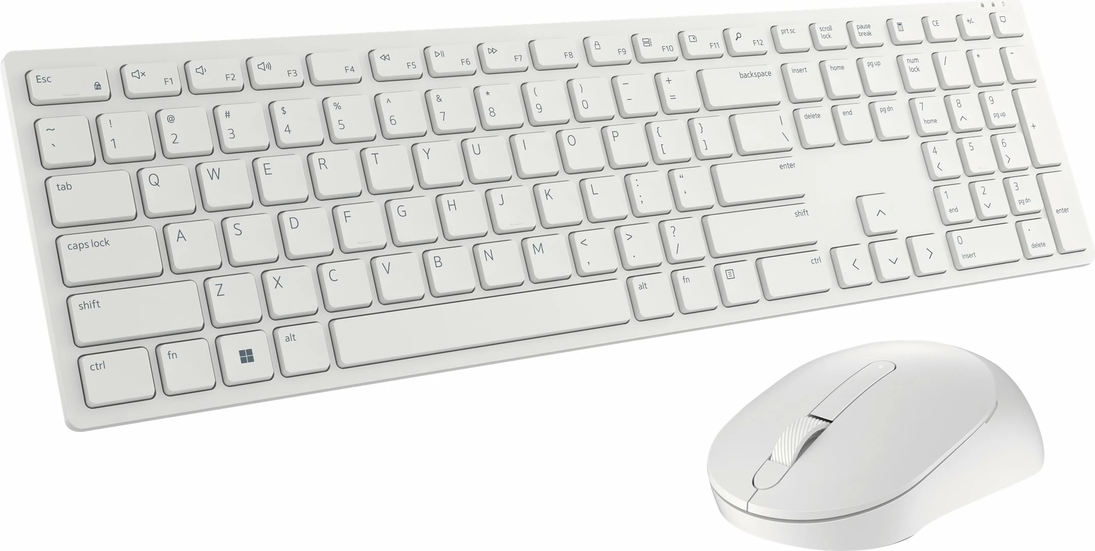 Set tastiere dhe maus Dell Pro KM5221W - Wireless, 2.4GHz, e bardhe