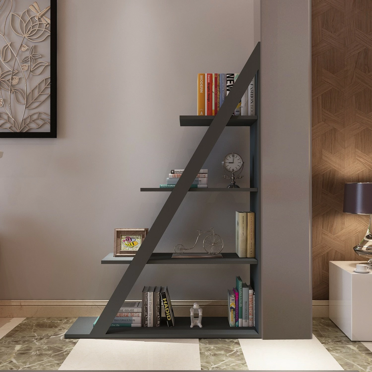 Raft librash Hanah Home, Arven, antracit
