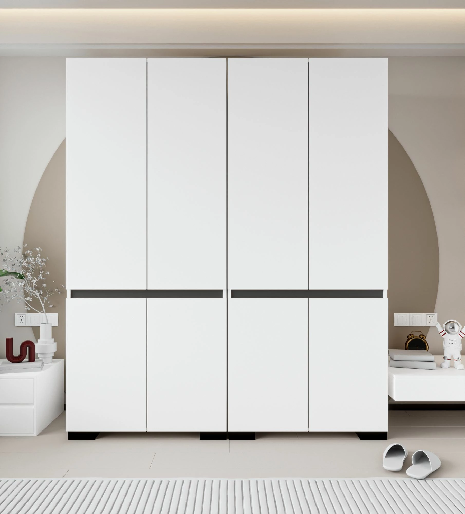 Dollap garderobe Skye Decor, Floransa 180, bardhë, antracit v2