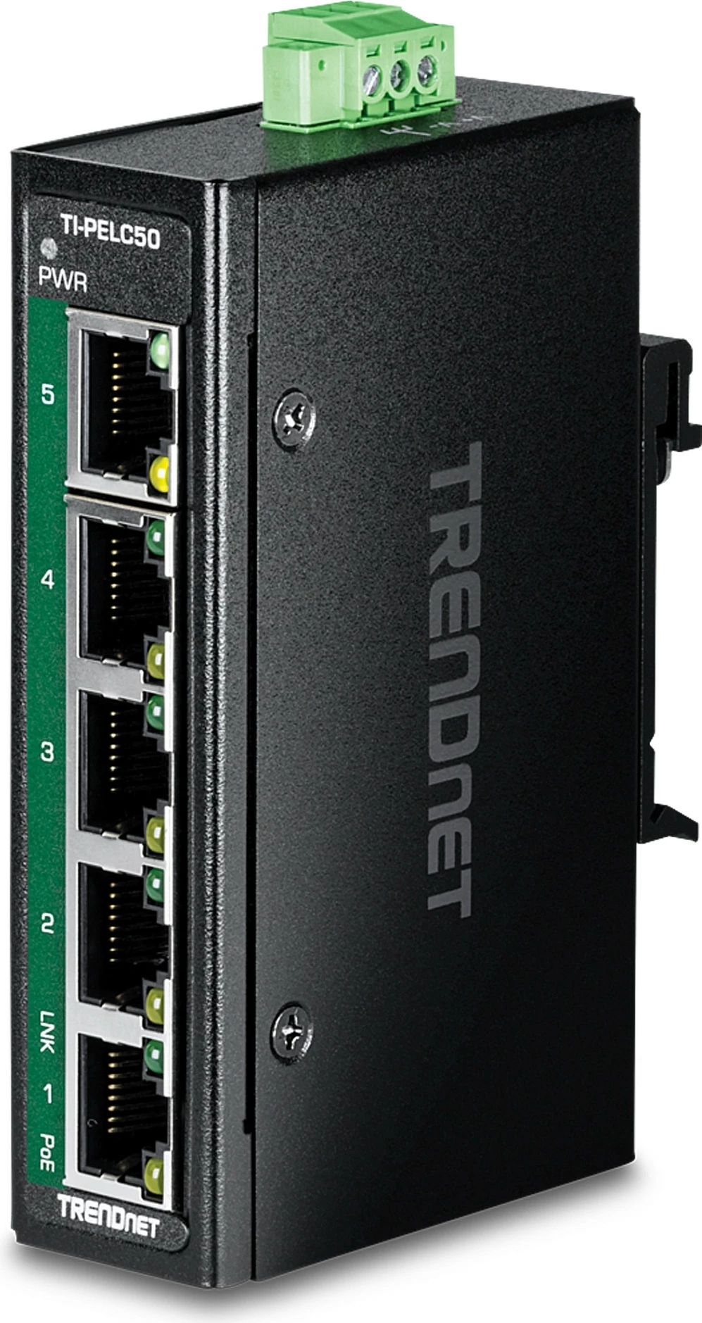 Switch industrial TRENDnet TI-PELC50, 5-Port Ethernet PoE+, DIN-Rail