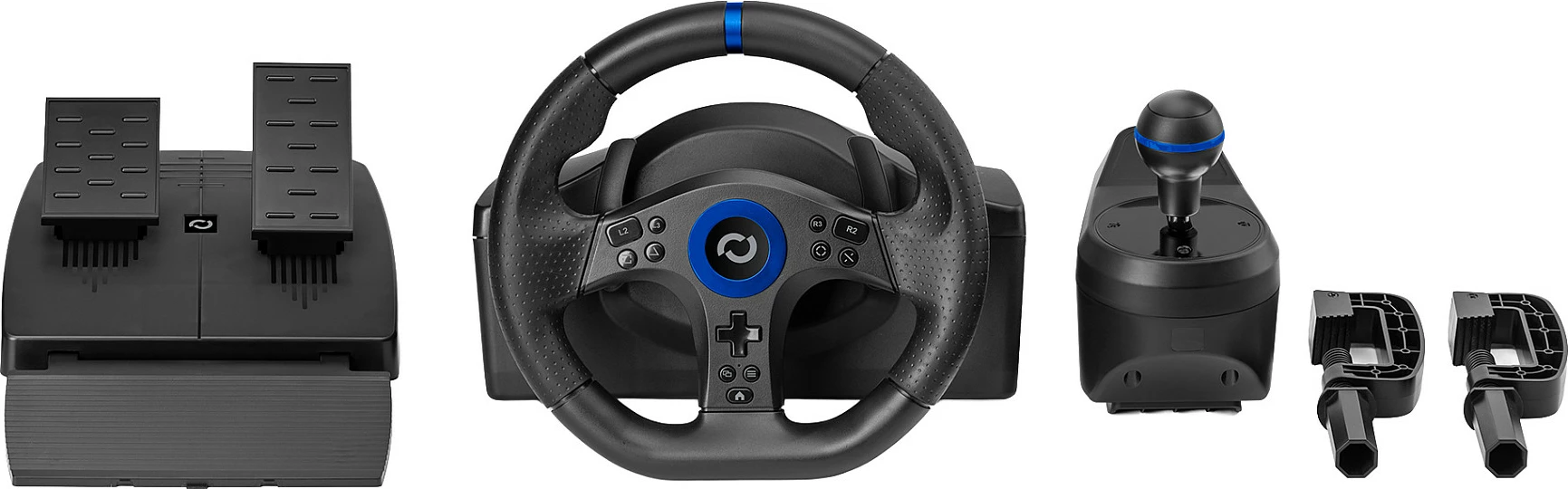 Timon simulimi Blade BR5, për PS5 dhe PC, set me pedale dhe shifter, i zi/blu