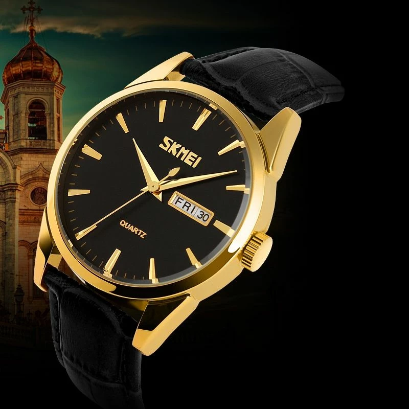 Orë dore për meshkuj Skmei, e zezë