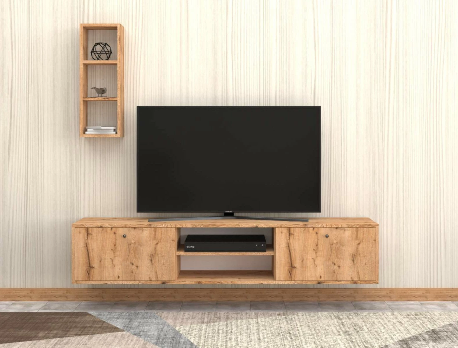 Komodë TV Hanah Home, Aurora, ngjyrë lisi Sapphire Oak
