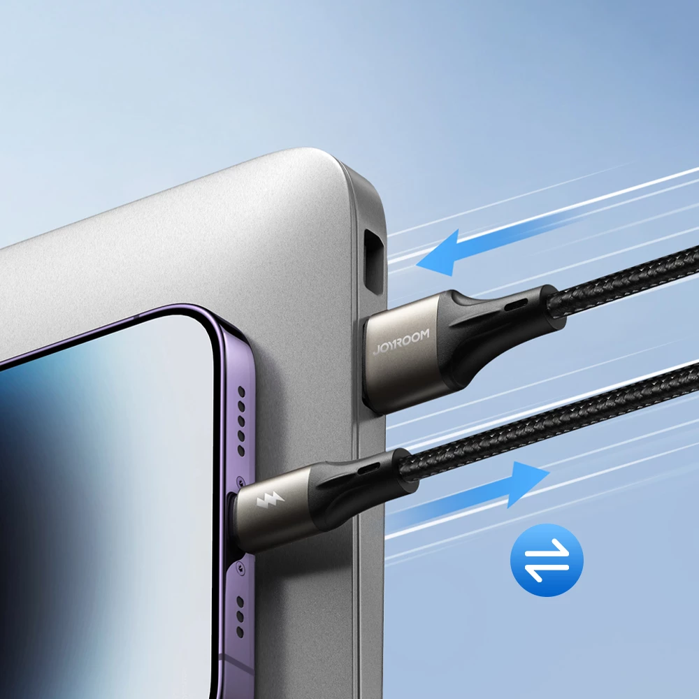 Kabllo USB-C/USB-C Joyroom Light-Speed S-A25, 1.2m, 100W, Bardhë