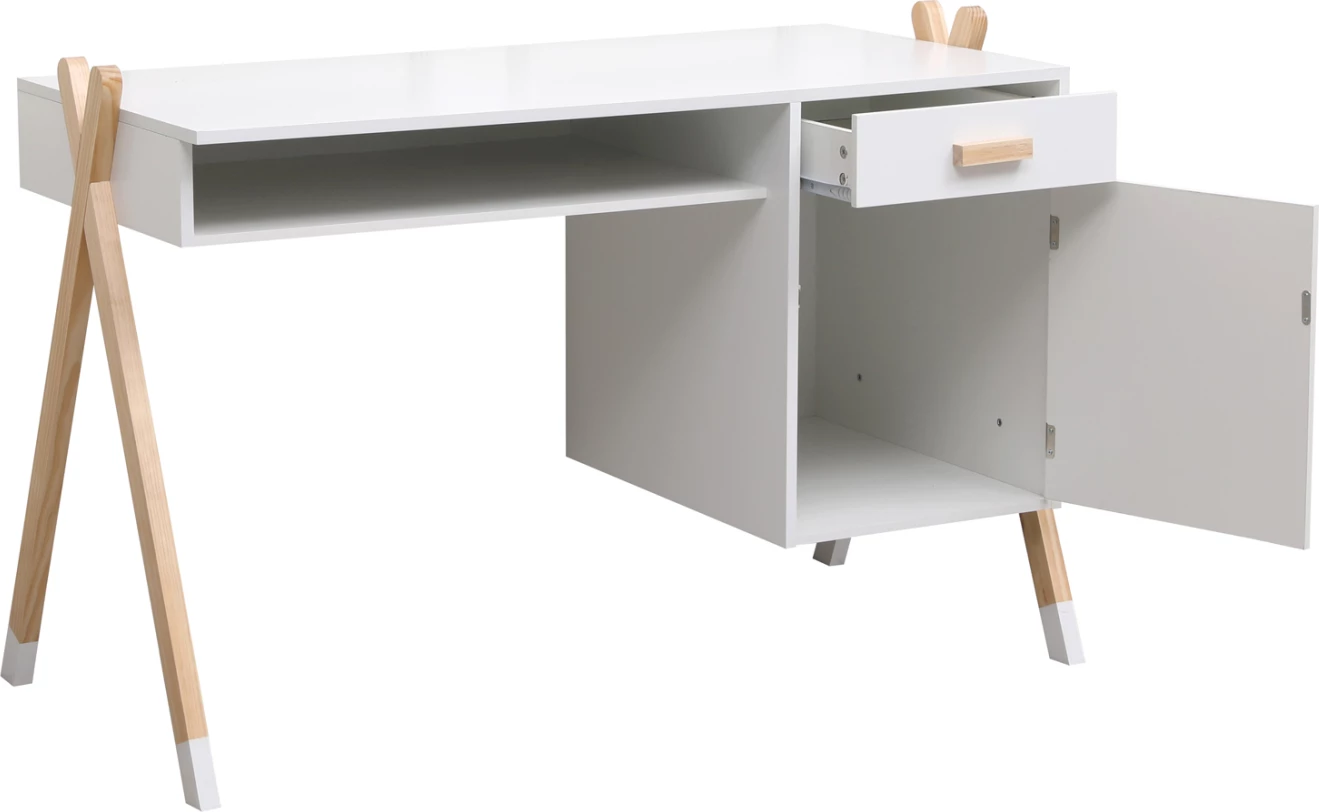 Tavolinë për fëmijë PASCHAL, melaminë-dru pishe, 120x55x75cm