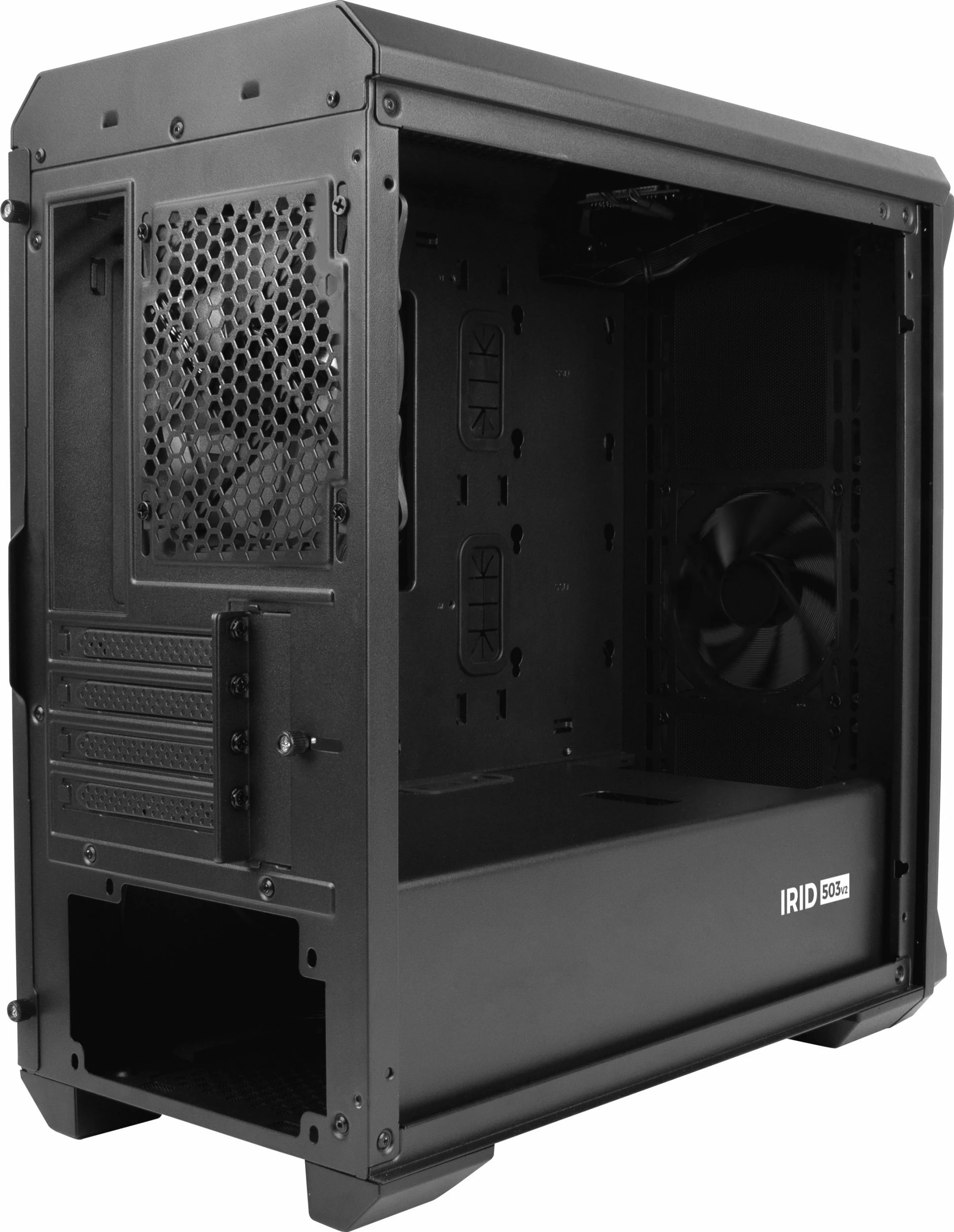 Kasë GENESIS Irid 503 V2 NPC-1558 Mini Tower, Micro-ATX/Mini-ITX, tempered glass, USB 3.0, e zezë