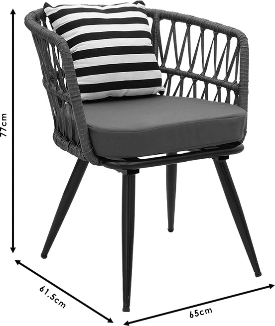 Set tavoline me karrige Naoki 5 copë pe gri-metal zi