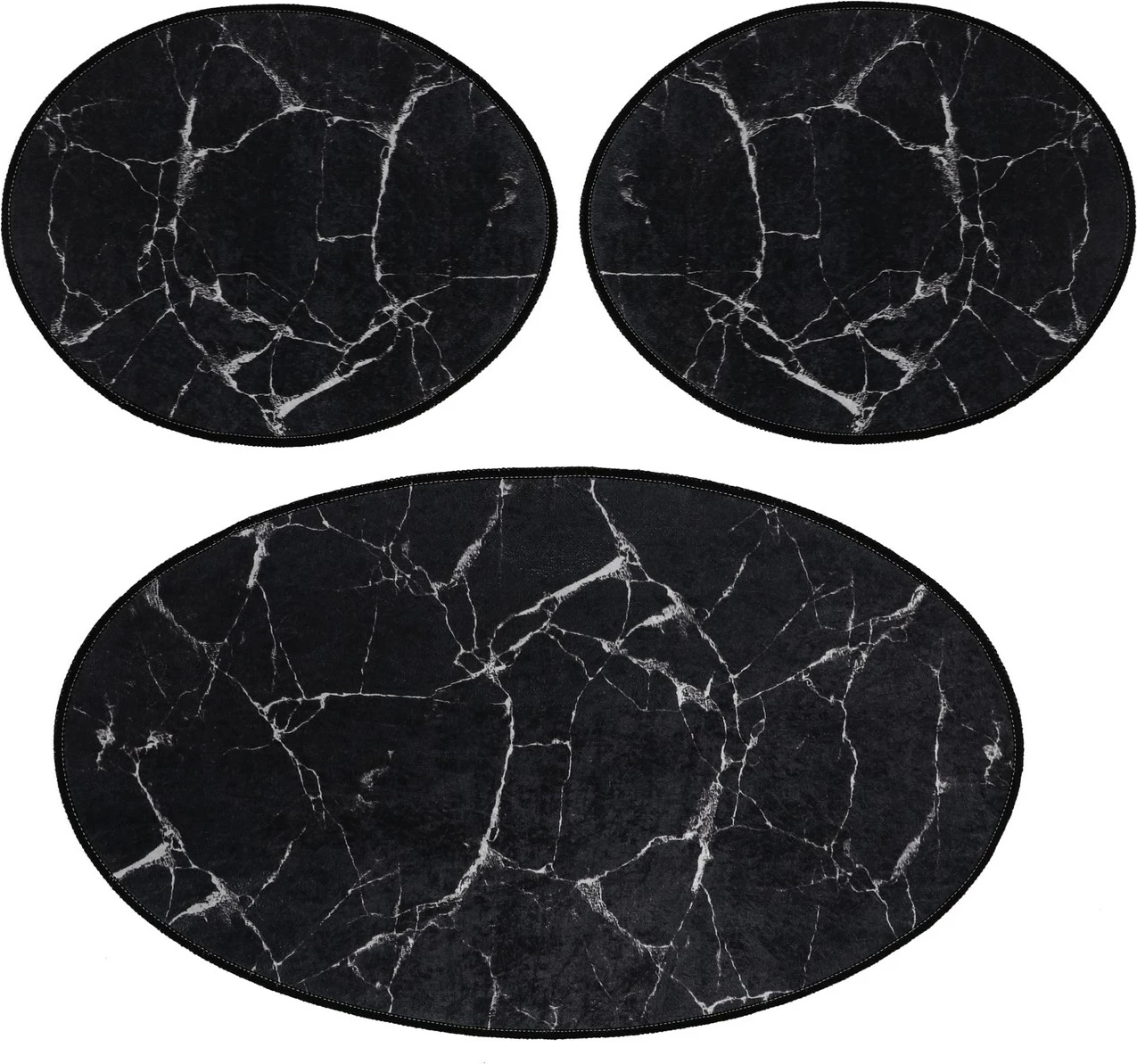 Set tapetash për banjo (3 copë), Mijölnir, mermer, e zezë