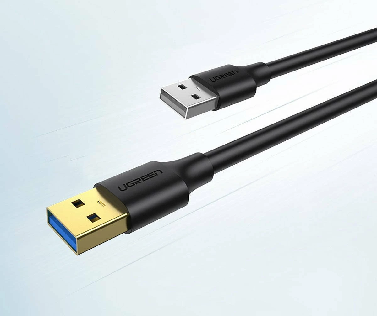 Kabllo USB-A në USB-A Ugreen 90576, 3 m, USB 3.2 Gen 1 (5 Gbps), e zezë