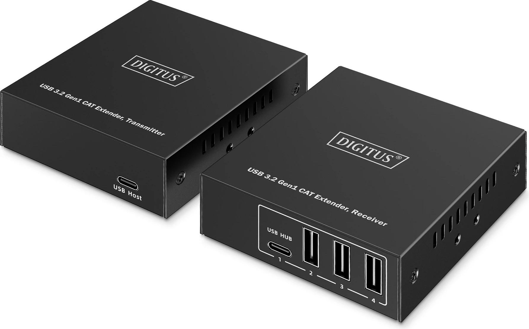 Zgjatës USB Digitus, USB 3.2 Gen 1, 3x USB-A + 1x USB-C, Cat6a, 100 m, i zi