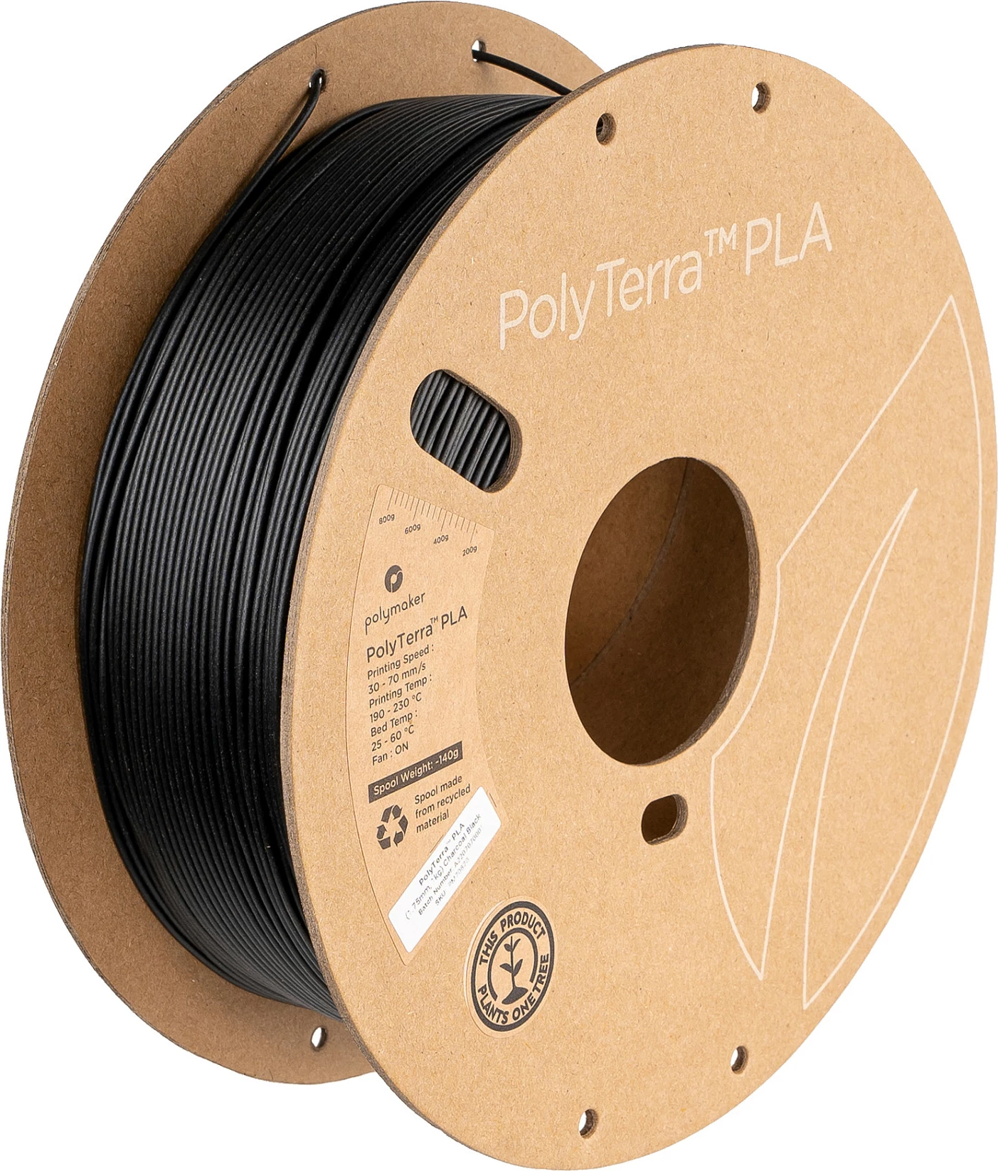 Filament PLA Polmask 1.75mm 1kg, Charcoal Black