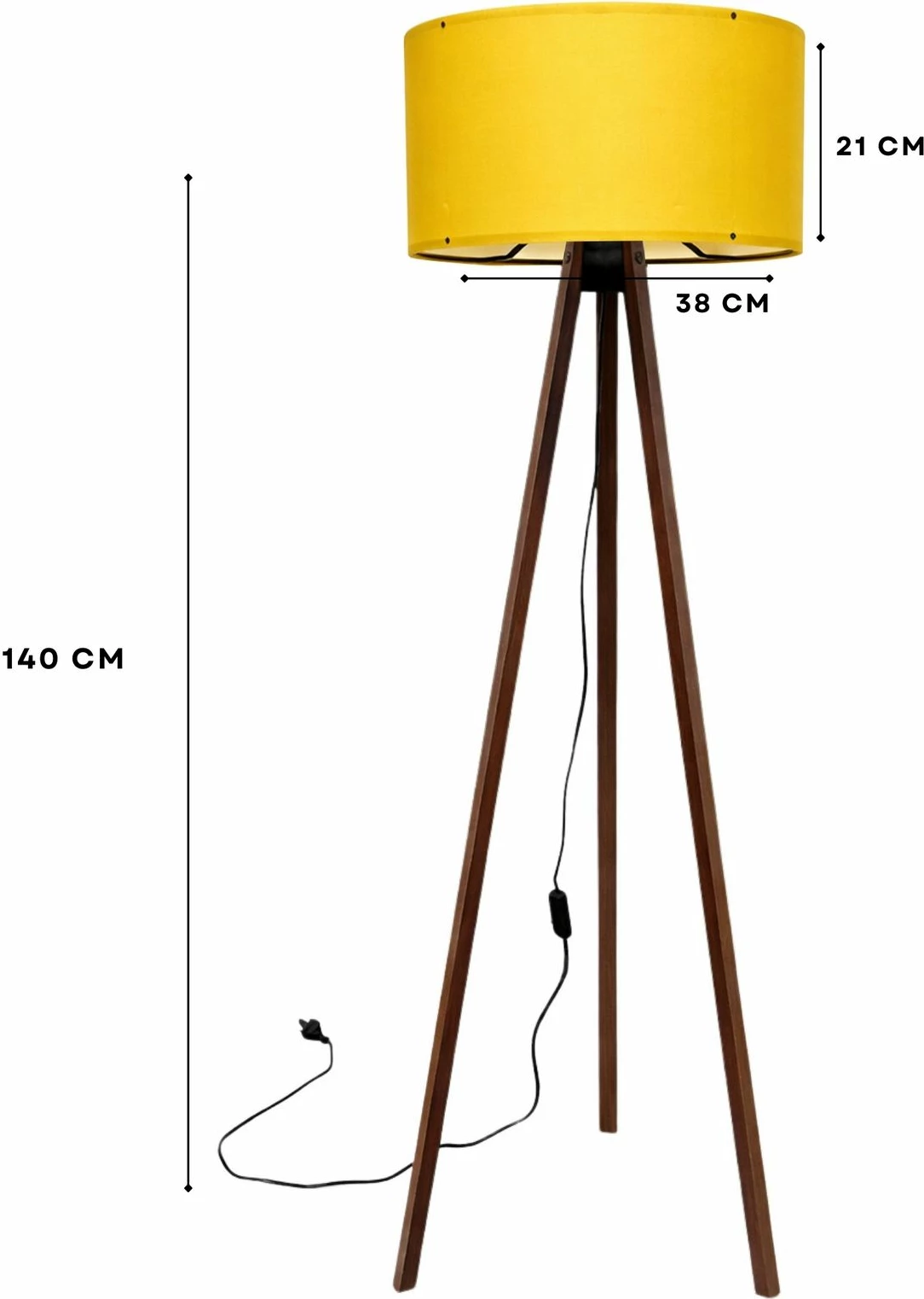 Llambë dyshemeje Opviq, AYD-1565, ngjyrë e verdhë dhe kafe, 38x140 cm