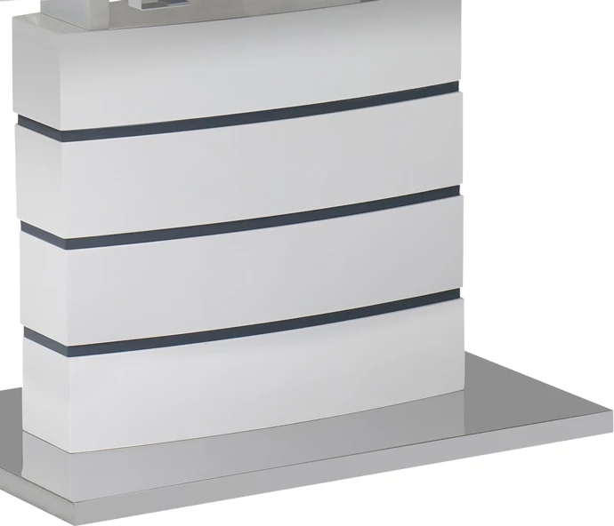 Tavolinë e zgjatshme Darsile Inart, ngjyrë bardhë me gri-karbon, MDF, 140-180x90x76cm