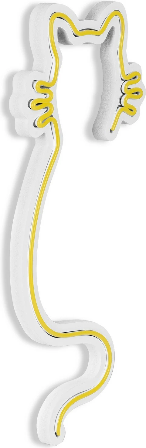 Dekor dritash LED plastike, formë mace, ngjyrë e verdhë - 8
