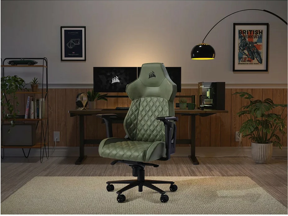 Karrige gaming Corsair TC500 LUXE, shpinore 160°, mbështetëse 3D, 120 kg, jeshile