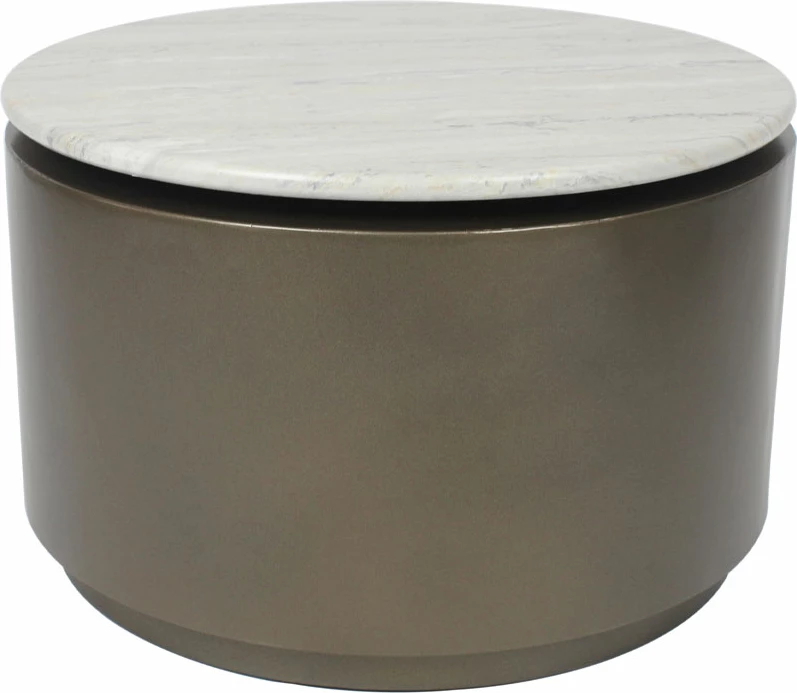 Tavolinë kafeje Pomma, travertin, bronz, 60x60x38cm